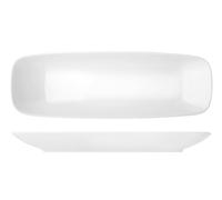 H&H Piatto Rettangolare In Porcellana, 43,5X14,5 Cm, Bianco