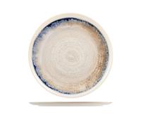 H&H Piatto tondo Artisanal in stoneware decorato bordo blu cm 32.