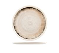 H&H Piatto tondo Artisanal in stoneware decorato bordo blu cm 32.