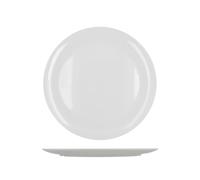 H&H Piatto Tondo da Portata in Melamina Bianca Ø 43 x 3,5 cm - Vassoio Elegante e Resistente per Buffet e Servizio Professionale - Lavabile in Lavastoviglie