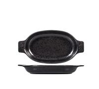 H&h pirofila ovale in stoneware nero cm 27,5x18x4h