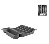 H&H Pop Grey Portaposate 6 Posti, Polipropilene, cm 38x29x6,5 h