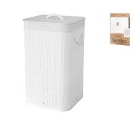 H&h portabiancheria quadro bamboo in bamb colore bianco
