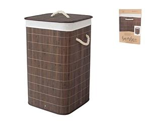 H&H Porta Biancheria Bambu', 35x35x60cm, Marrone