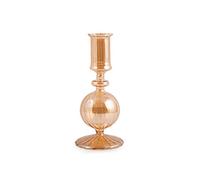 H&H Porta Candela, Vetro, Colore Oro, cm7xH16,5