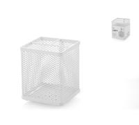 H&H Porta posate in rete di ferro bianco cm 9,5x9,5x12.