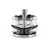 H&H Porta spezie 6 barattoli con stand girevole base