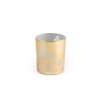 H&H Porta Tealight in Vetro, Decoro Alberi, Assortiti, 9x10cm