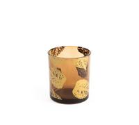 H&h porta candela natalizio foglie oro cm 7x8