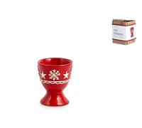 H&H Porta Uovo, Ceramica, Decoro Natale, cm5xH6
