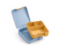 H&H Portapranzo Easy in Polipropilene Azzurro, con Vaschetta Interna Removibile a 3 Scomparti, Contenitore Porta Pranzo per Scuola, Ufficio e Tempo Libero, Adatto a Microonde, Lavastoviglie e Freezer