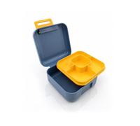 H&H Portapranzo Toast in Polipropilene Blu, con Vaschetta Interna Removibile a 5 Scomparti e Pratica Maniglia, Contenitore Porta Toast, Sandwich e Snack, Adatto a Microonde, Lavastoviglie e Freezer