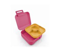 H&H Portapranzo Toast in Polipropilene Rosa, con Vaschetta Interna Removibile a 5 Scomparti e Pratica Maniglia, Contenitore Porta Toast, Sandwich e Snack, Adatto a Microonde, Lavastoviglie e Freezer