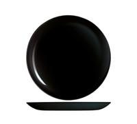 H&H Premiere, Set 6 Piatti Piani in Vetro Opale Nero, Diametro 27 cm, Eleganti, Resistenti e Lavabili in Lavastoviglie, Ideali per Casa e Ho.Re.Ca.