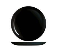 H&h Premiere Set 6 Piatti Piani, Vetro, Nero, 27 Cm