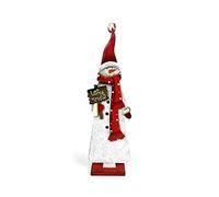 H&H Pupazzo di Neve in Legno, Decoro Natalizio, 9x4x30cm, Addobbo, FESTIVITÀ, Natale, Arredo Casa