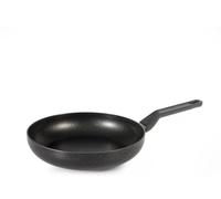 H&H-Quantum, Padella in Alluminio Antiaderente, Diametro 28cm, Compatibile con Induzione, Gas e Piastra Elettrica, Manico in Bakelite, Colore Nero con Spruzzatura Oro