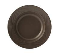 H&H Set 6 Piatti In Stoneware Quebec Marron Fondo 23