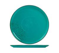 H&H Reactive Set 4 Piatti Pizza, Stoneware, Azzurro, 30.5cm