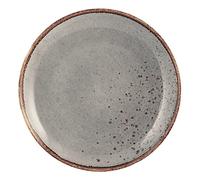 6x Piatti piani H&H Reactive In Stoneware, Ø 27 Cm, Grigio