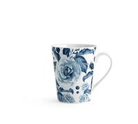 H&H Rose Blu Set 6 Mug, Porcellana, cc370