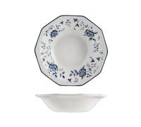 H&H Rose Blue Set 6 Piatti Fondi, Earthware, Decorati, 20cm