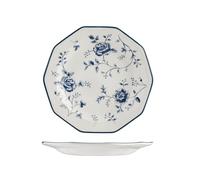 H&H Rose Blue Set 6 Piatti Frutta, Earthware, Decorati, 20cm