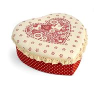 H&H Rosso Scatola a Cuore, Cartone, 21x8x21 cm