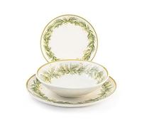 H&H Servizio Piatti, 18 Pezzi Royal, in Stoare Decorato, Verde e Bianco - 1549000