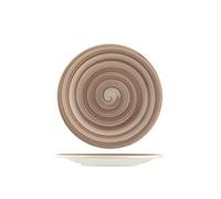 H&H Rubens Set 12 Piatti Frutta, Ceramica, Tortora, 20 cm
