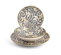 H&H Sari Servizio Tavola 18 Pezzi, in Stoneware, Decorato