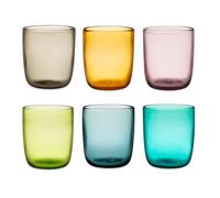 H&H Saturno Set 6 Bicchieri, Vetro, Assortiti, 35cl