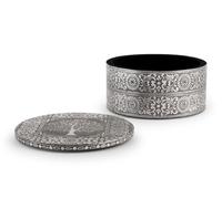 H&H Scatola Giaya in legno decorata in alluminio con preziosi decori orientali,