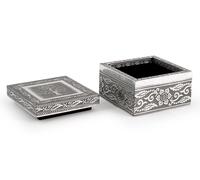 H&H Scatola Giaya in legno decorata in alluminio con preziosi decori orientali,