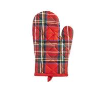 H&H-Scottish, guanto forno, a quadri, trama scozzese, rosso, natalizio, in cotone riciclato, 17x27 cm
