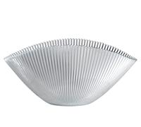 H&H Sensorial Coppa Ovale in Vetro Decoro a Coste, 27x14cm