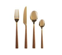 H&H Servizio 24 posate da tavola Sylva in acciaio inox finitura oro lucido