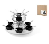 H&h servizio fonduta 23 pezzi acciaio inox bianco latte