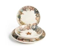 H&H Servizio Piatti 18 Pezzi Sainthbarth Stoneware Tema Marino Stoneware