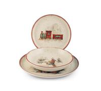 H&H Servizio Tavola Natalizio 18 Pezzi Santa Express In Stoneware