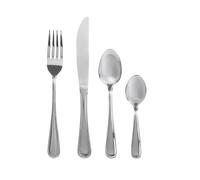 H&H Servizio Posate 24 Pezzi Epure in Acciaio Inox - 6 Coltelli, 6 Forchette, 6 Cucchiai, 6 Cucchiaini Caffè - Lavabile in Lavastoviglie - Design Elegante per Tavola