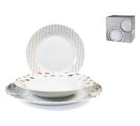 H&H Servizio Tavola 18 Pezzi Ginko in Porcellana Decorata Forma Ala - 9836800
