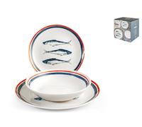 Servizio tavola 18 pezzi nautica in porcellana decorata coupe