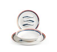 Servizio tavola 18 pezzi nautica in porcellana decorata coupe