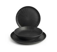 2x H&H Servizio 18 pezzi tavola Venere in stoneware dalla finitura opaca con