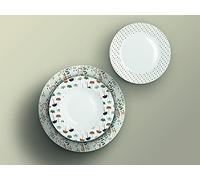 H&H Servizio Tavola 18 Pezzi Ginko in Porcellana Decorata Forma Ala - 9836800