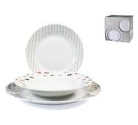 H&H Servizio Tavola 18 Pezzi Ginko in Porcellana Decorata Forma Ala - 9836800