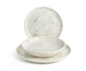 H&H, Servizio tavola Giove 18 Pezzi, in stoneware, decorato, lavabile in lavastoviglie