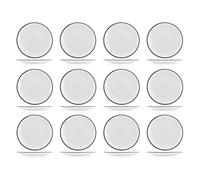 H&H Set 12 Piatti Pane Linea - Piattini Ø17 cm - Porcellana Elegante per Antipasti, Dessert, Finger Food - Lavabili in Lavastoviglie