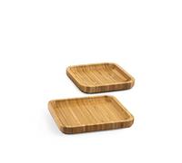 Set 2 Piatti Bamboo Quadrati, Marca H&H, 12Cm E 15Cm